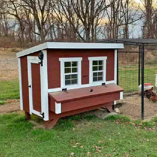 Chicken Coop, Large Sized Coop for 15 chickens, Red Painted Chicken Coop, Wooden Chicken Coop, DIY Chicken Coop, USA Made Chicken Coop, Assemble Chicken Coop,