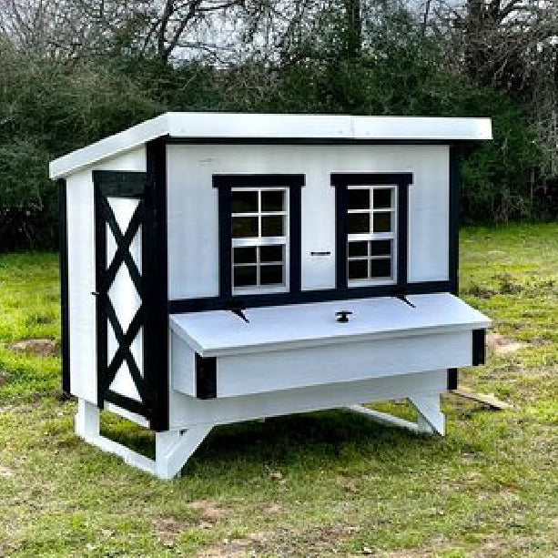 Chicken Coop, Large Sized Coop for 15 chickens, White Painted Chicken Coop, Wooden Chicken Coop, DIY Chicken Coop, USA Made Chicken Coop, Assemble Chicken Coop,