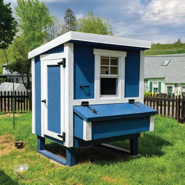 Chicken Coop, Medium Sized Coop for 10 chickens, Blue Painted Chicken Coop, Wooden Chicken Coop, DIY Chicken Coop, USA Made Chicken Coop, Assemble Chicken Coop,