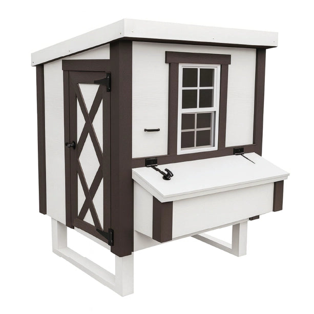 Chicken Coop, Medium Sized Coop for 10 chickens, White Painted Chicken Coop, Wooden Chicken Coop, DIY Chicken Coop, USA Made Chicken Coop, Assemble Chicken Coop,