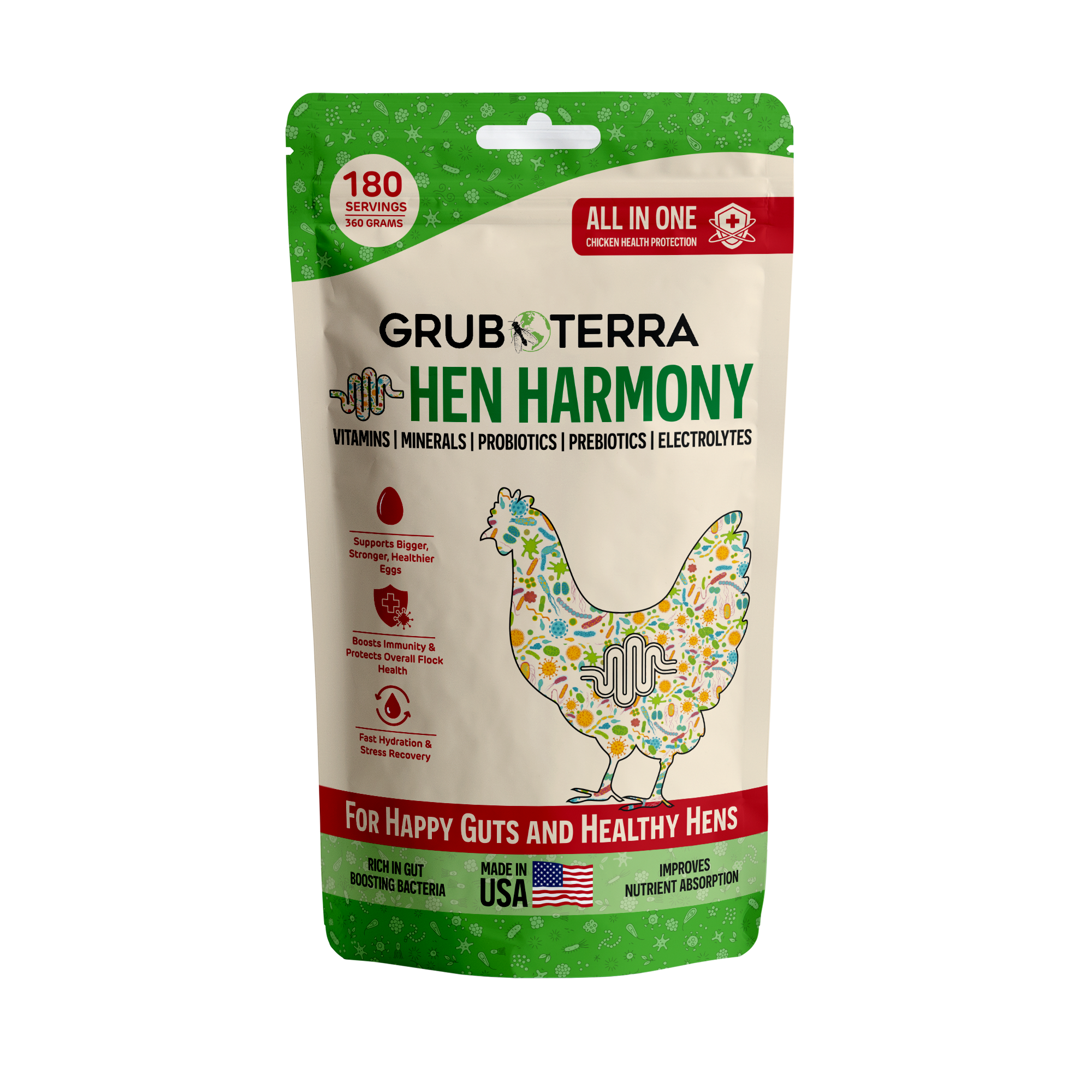 Hen Harmony Chicken Supplement for Hydration, Gut Health & Flock Support