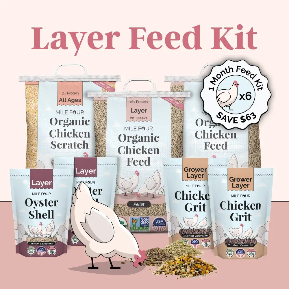 Layer Chicken Feed Kit, Chicken Feed Kit, Chicken Kit, Organic Feed Kit, Month Supply of Chicken Feed, Grit, Scratch, Oyster Shell, Chicken Feed Bundle, Best Chicken Feed