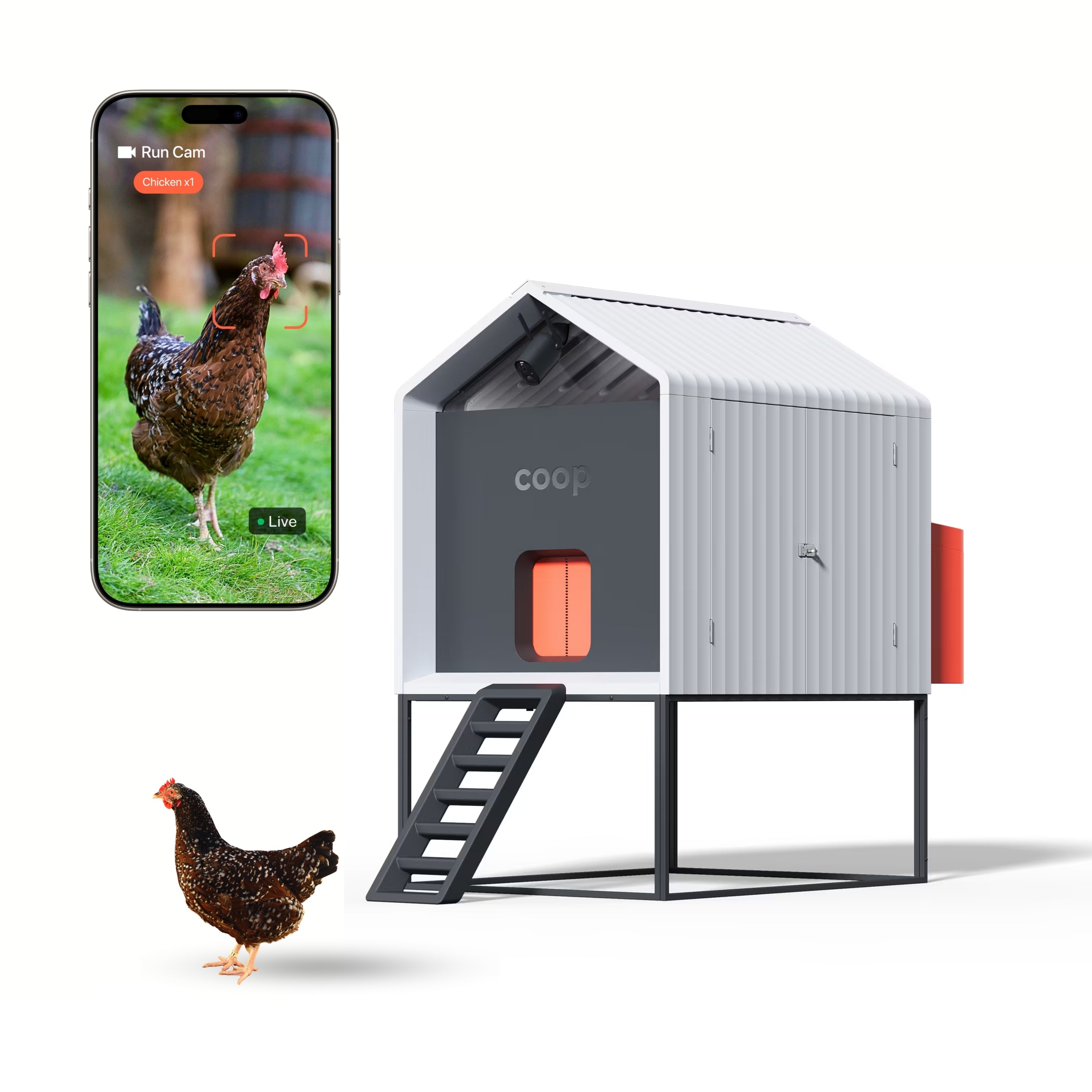The Smart Coop, The Smart Coop Base, Smart Chicken Coop, AI Chicken Coop, Automated Chicken Coop, Smart Chicken Coop App