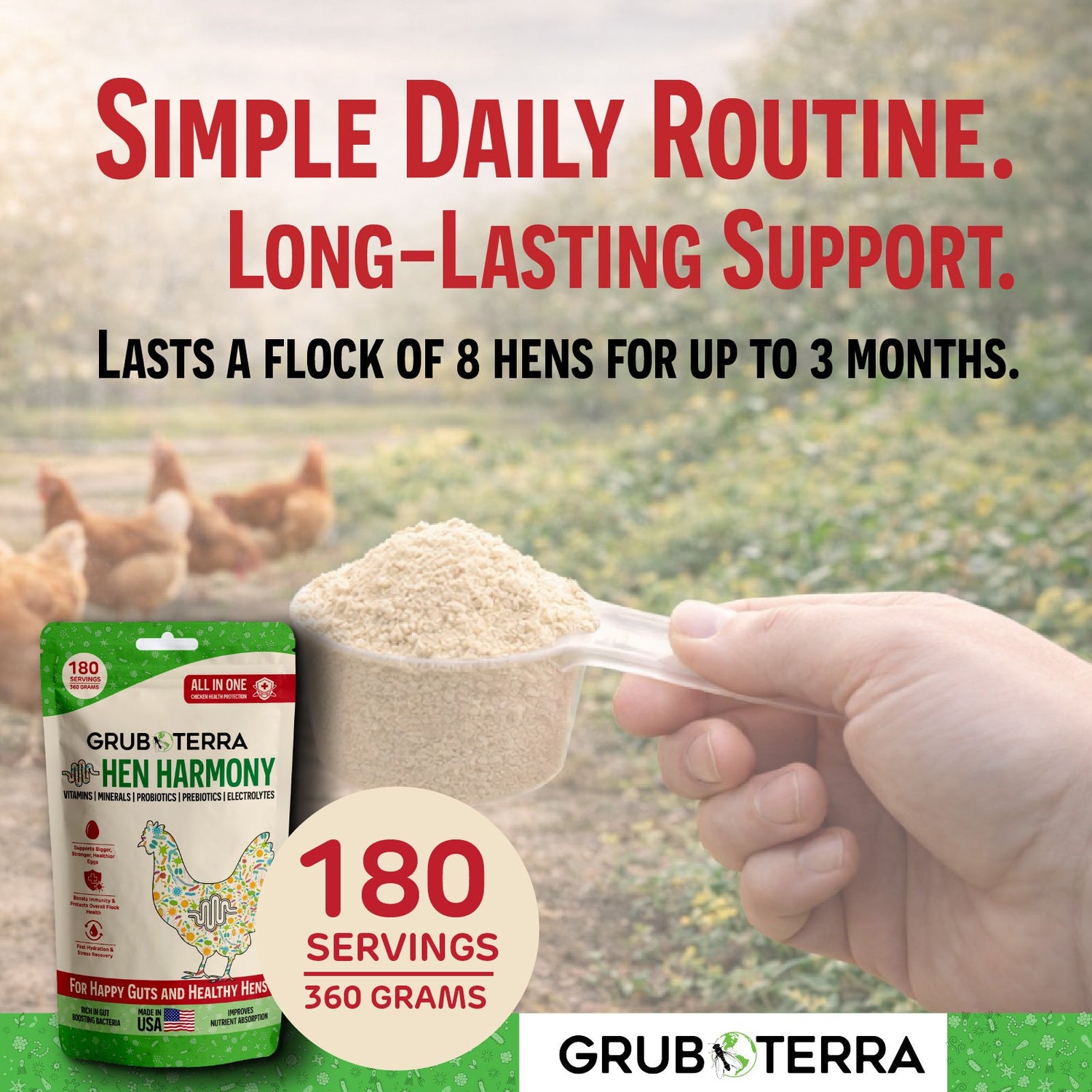 Hen Harmony Chicken Supplement for Hydration, Gut Health &amp; Flock Support