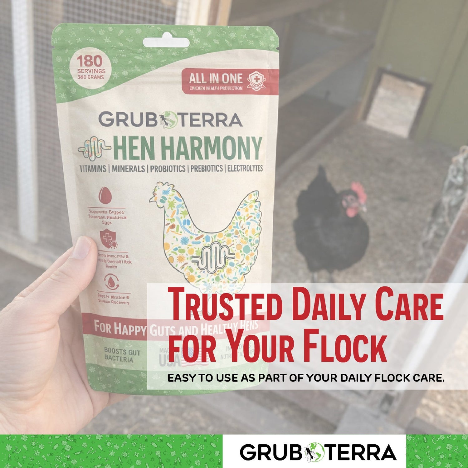 Hen Harmony Chicken Supplement for Hydration, Gut Health &amp; Flock Support