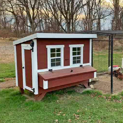 Chicken Coop, Large Sized Coop for 15 chickens, Red Painted Chicken Coop, Wooden Chicken Coop, DIY Chicken Coop, USA Made Chicken Coop, Assemble Chicken Coop, 