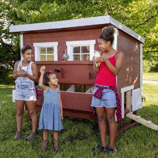Chicken Coop, Large Sized Coop for 15 chickens, Red Painted Chicken Coop, Wooden Chicken Coop, DIY Chicken Coop, USA Made Chicken Coop, Assemble Chicken Coop, 