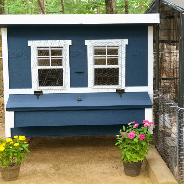 Chicken Coop, Large Sized Coop for 15 chickens, Blue Painted Chicken Coop, Wooden Chicken Coop, DIY Chicken Coop, USA Made Chicken Coop, Assemble Chicken Coop, 