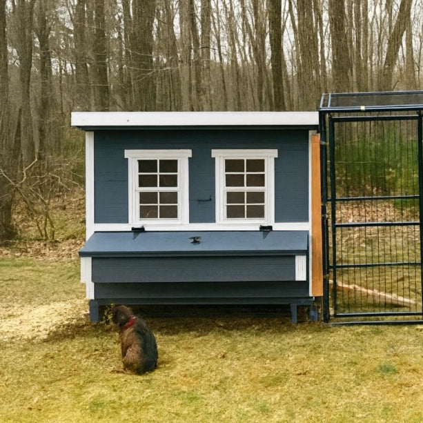 Chicken Coop, Large Sized Coop for 15 chickens, Blue Painted Chicken Coop, Wooden Chicken Coop, DIY Chicken Coop, USA Made Chicken Coop, Assemble Chicken Coop, 
