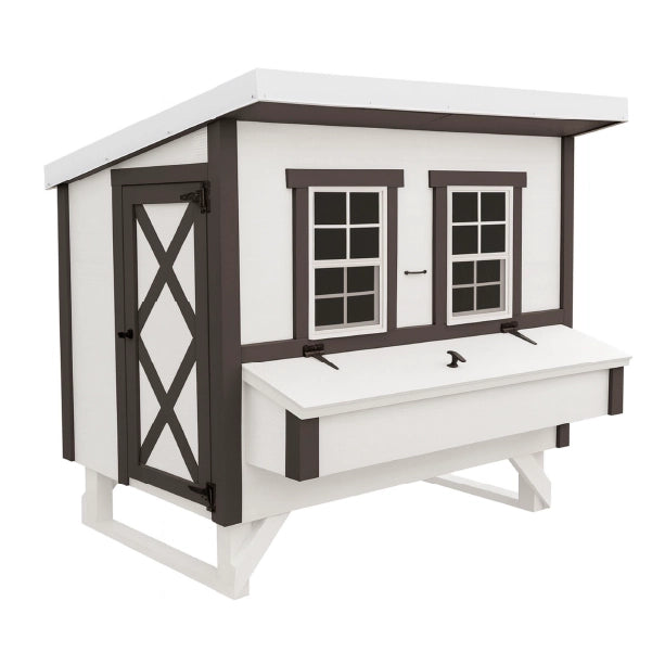 Chicken Coop, Large Sized Coop for 15 chickens, White Painted Chicken Coop, Wooden Chicken Coop, DIY Chicken Coop, USA Made Chicken Coop, Assemble Chicken Coop, 