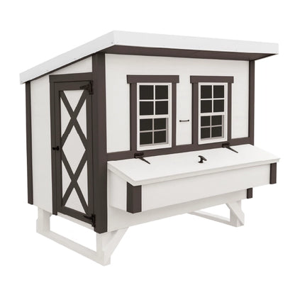 Chicken Coop, Large Sized Coop for 15 chickens, White Painted Chicken Coop, Wooden Chicken Coop, DIY Chicken Coop, USA Made Chicken Coop, Assemble Chicken Coop, 