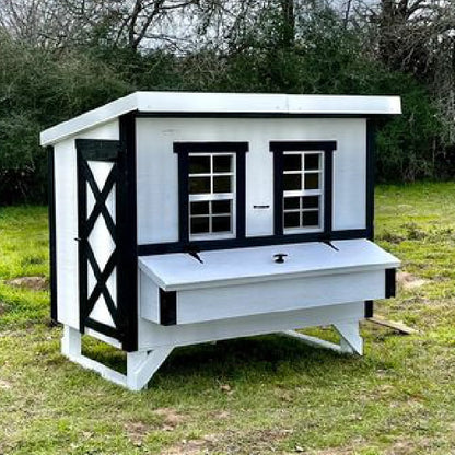 Chicken Coop, Large Sized Coop for 15 chickens, White Painted Chicken Coop, Wooden Chicken Coop, DIY Chicken Coop, USA Made Chicken Coop, Assemble Chicken Coop, 