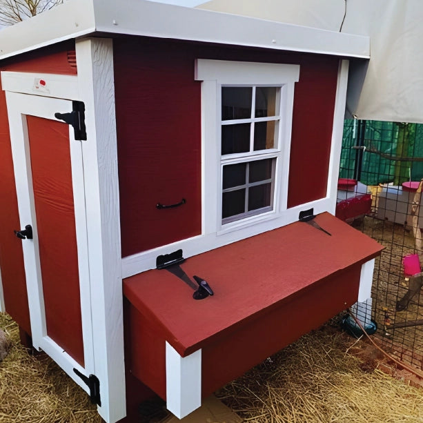 Chicken Coop, Medium Sized Coop for 10 chickens, Red Painted Chicken Coop, Wooden Chicken Coop, DIY Chicken Coop, USA Made Chicken Coop, Assemble Chicken Coop, 
