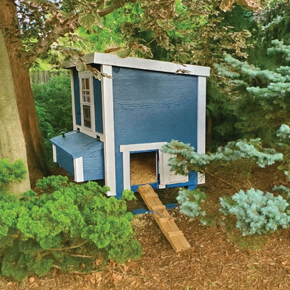 Chicken Coop, Medium Sized Coop for 10 chickens, Blue Painted Chicken Coop, Wooden Chicken Coop, DIY Chicken Coop, USA Made Chicken Coop, Assemble Chicken Coop, 