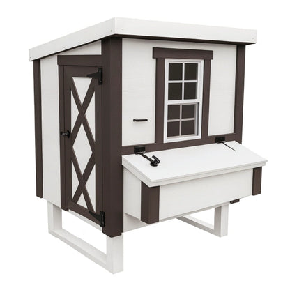 Chicken Coop, Medium Sized Coop for 10 chickens, White Painted Chicken Coop, Wooden Chicken Coop, DIY Chicken Coop, USA Made Chicken Coop, Assemble Chicken Coop, 