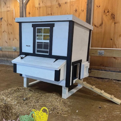 Chicken Coop, Medium Sized Coop for 10 chickens, White Painted Chicken Coop, Wooden Chicken Coop, DIY Chicken Coop, USA Made Chicken Coop, Assemble Chicken Coop, 
