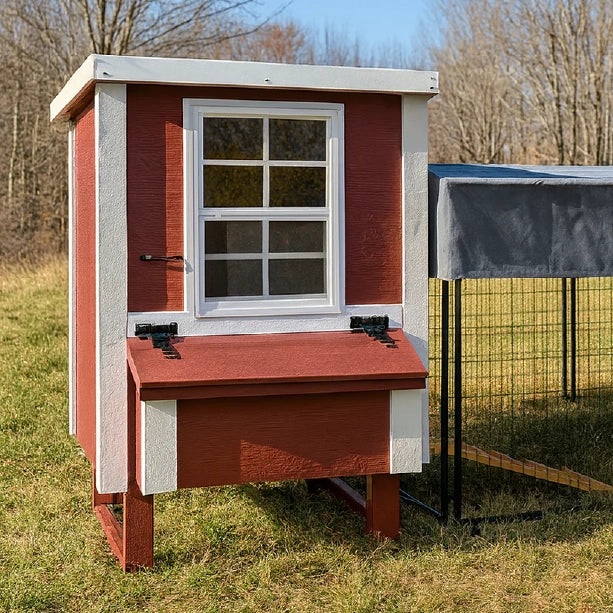 Chicken Coop, Small Sized Coop for 5 chickens, Red Painted Chicken Coop, Wooden Chicken Coop, DIY Chicken Coop, USA Made Chicken Coop, Assemble Chicken Coop
