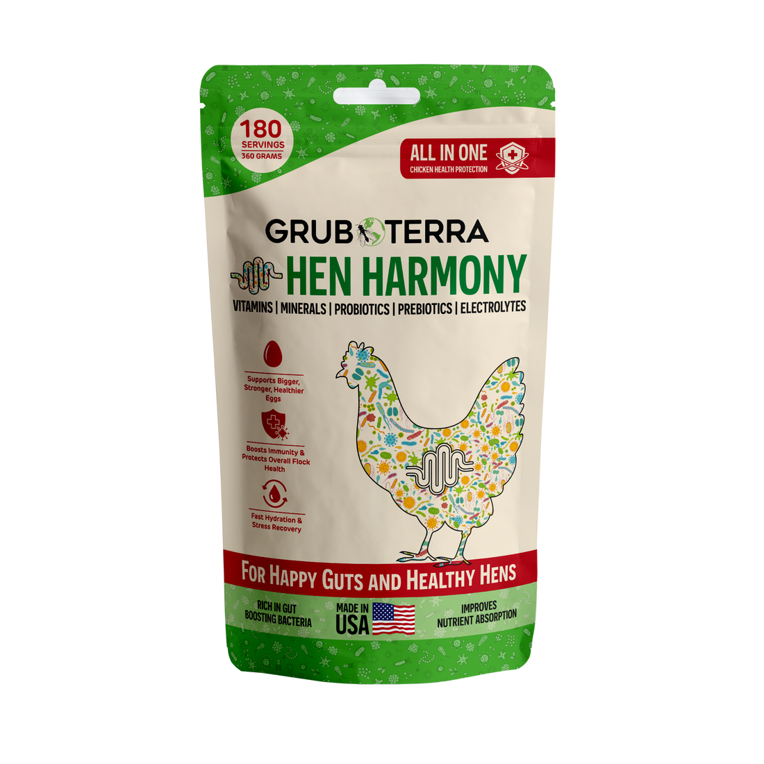 Hen Harmony Chicken Supplement for Hydration, Gut Health & Flock Support