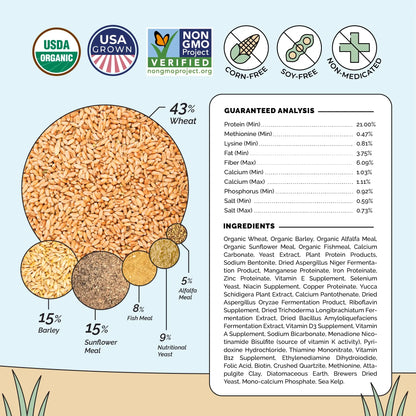 Buy Organic Starter Chicken Feed | Best Feed for Baby Chicks Ingredients | Non-GMO, 
