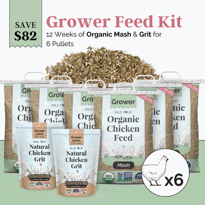 Mile Four Organic Grower Bundle Mash, Grower Feed Kit 