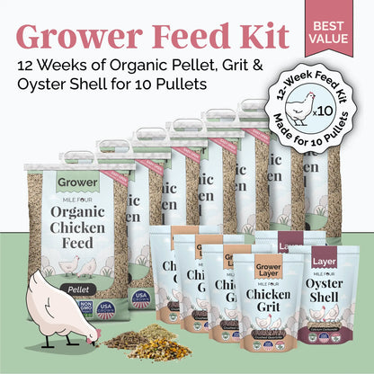 Mile Four Organic Grower Bundle Pellet, Grower Feed Kit 