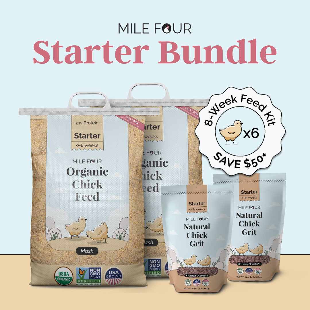 *All-New* Starter Bundle | 8 Weeks of Organic Feed &amp; Grit for 6 Chicks (0-8 Weeks)