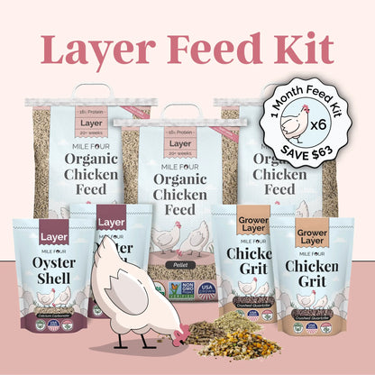 Layer Chicken Feed Kit, Chicken Feed Kit, Chicken Kit, Organic Feed Kit, Month Supply of Chicken Feed, Grit, Scratch, Oyster Shell, Chicken Feed Bundle, Best Chicken Feed