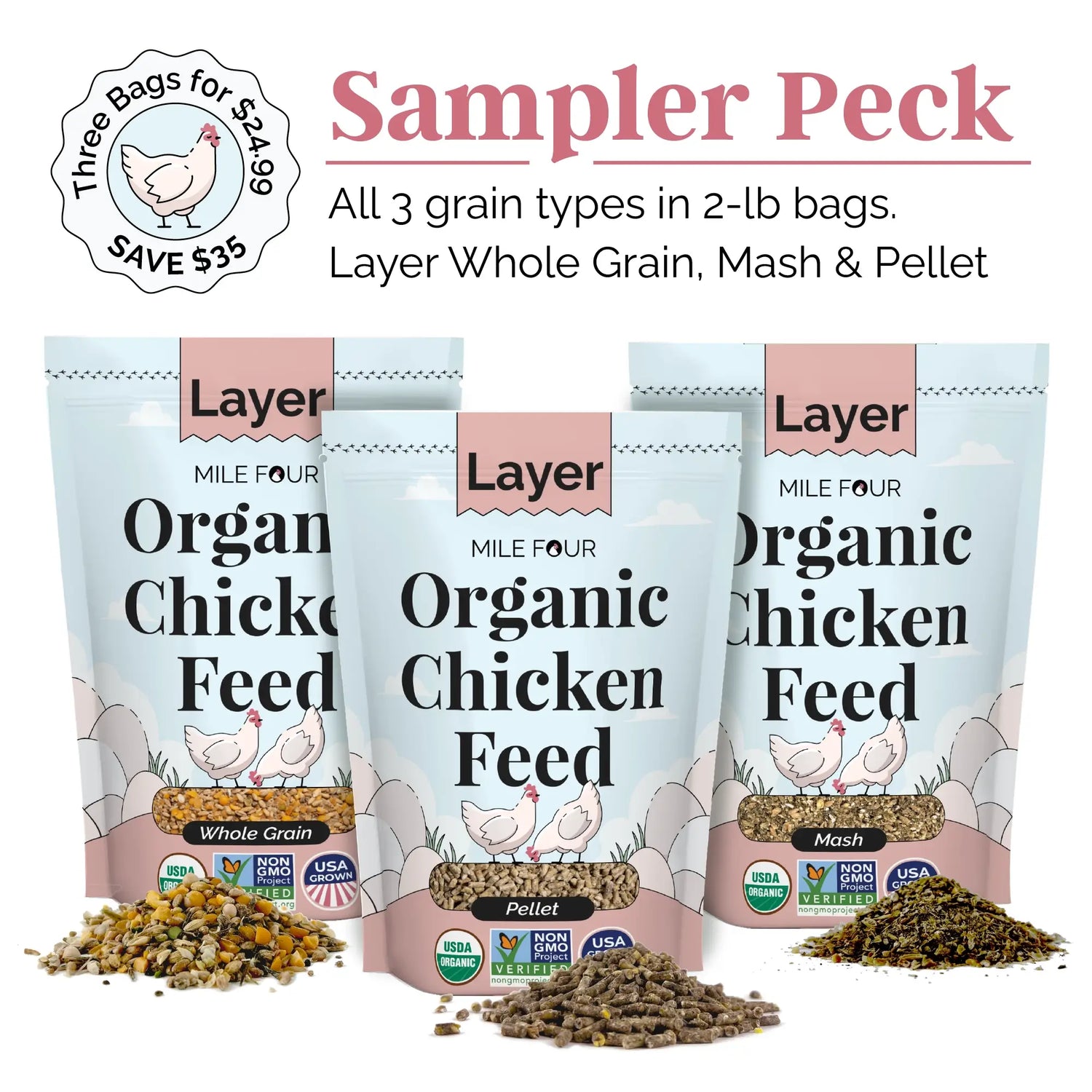 Buy Organic Chicken Layer Feed, Best Organic Layer Feed, Non-GMO, 