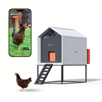 The Smart Coop, The Smart Coop Base, Smart Chicken Coop, AI Chicken Coop, Automated Chicken Coop, Smart Chicken Coop App